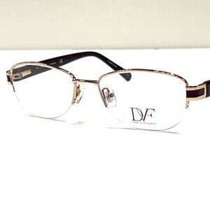 NEW Diane von Furstenberg DVF 8039 601 Glossy Gold Eyeglass Half Frame 50-17-135